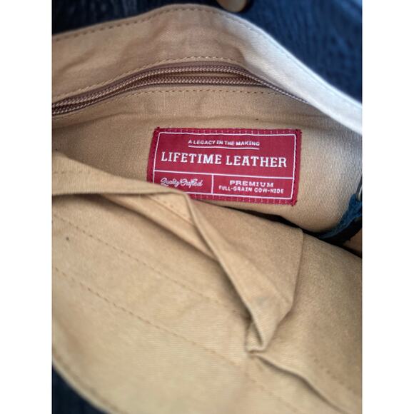 Lifetime leather Co. black saddle bag premium full grain cow hide crossbody bag - Picture 10 of 13